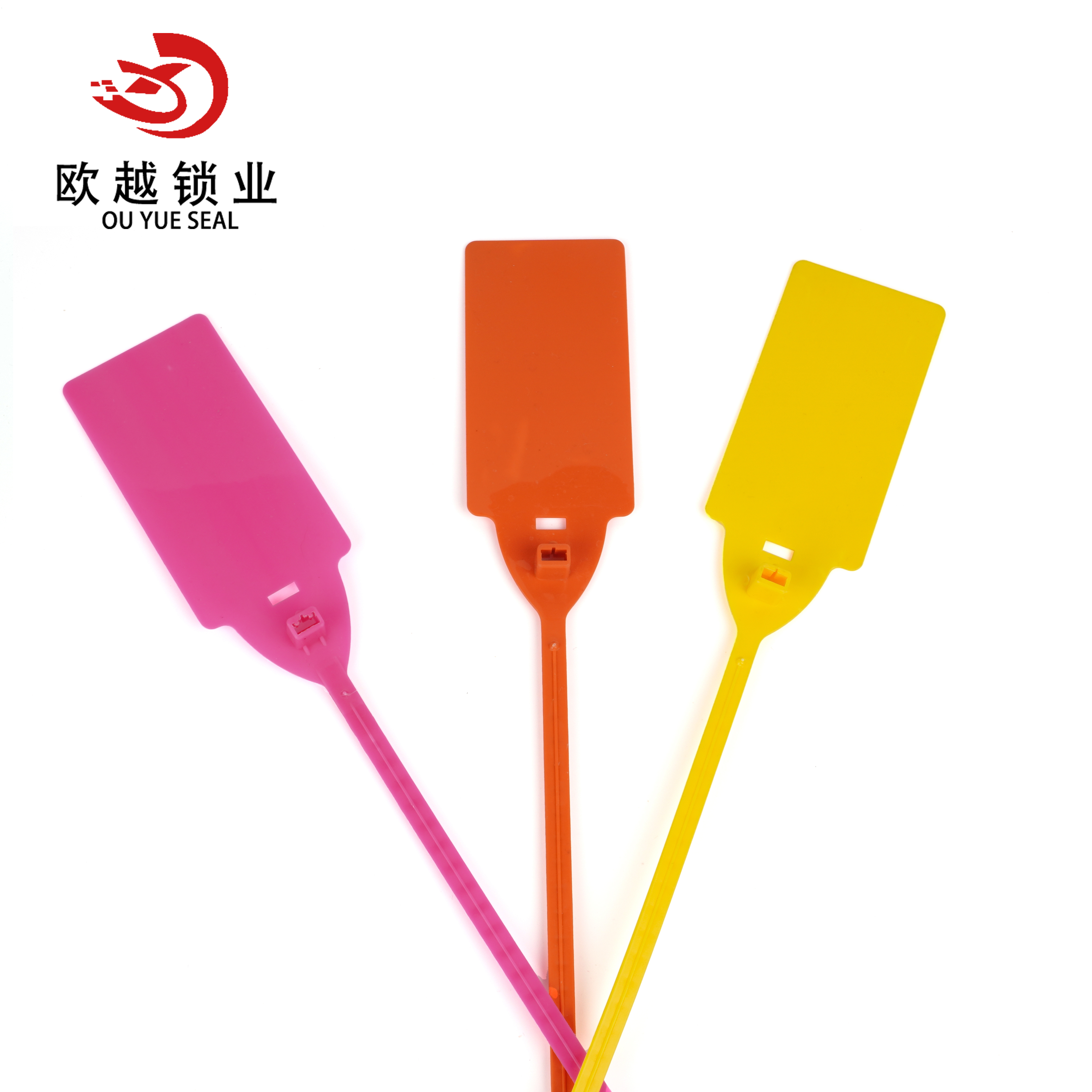 OY-PS109 Impressão de código de barras de comprimento ajustável selos plásticos de segurança inviolável China