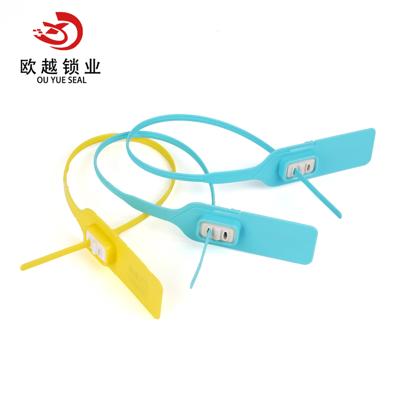 OY-PS103 Recipiente de travamento duplo selo de plástico descartável selo de segurança com travamento automático